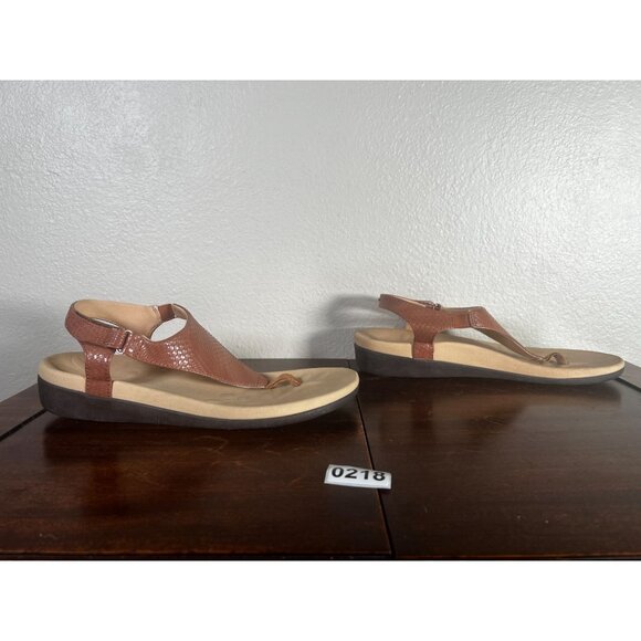 MEGNYA Orthotic Sandals Womens Sz 7.5 Brown Vegan Plantar Fasciitis Flat Feet Ho - Picture 4 of 13